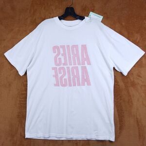 ARIES MADE IN ITALY Shirt Mens XL White Pullover Crew Don't Be A Inside Out Tee